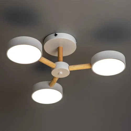 Люстра светодиодная SCANDIA 45Вт 2700К/4200К/6400К 580х160мм 17кв.м ДУ 3 режима диммир. бел./дерево Ritter 51589 4 фото 4