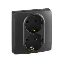 Розетка Inspiria 16А 250В 2х2p+E защ. шторки безвинт. зажимы антрацит IEK 673758