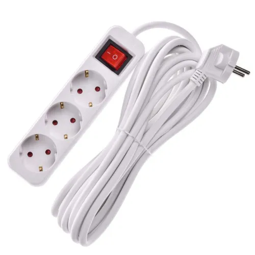 Удлинитель 3х5м 16А У03К ПВС 3х1.5 бел. UMA IEK UM-YP10-16-03-05-ZK-K01 фото 2