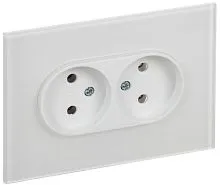 Розетка 2-м SKANDY 10А без заземл. без защ. шторок для плоской вилки SK-R03W арктич. бел. IEK SK-R20-10-K01