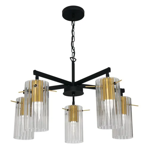 Светильник "Эсми" 251 (плафон 0015) НСБ 01-5х60-138 Е27 (ИМ) подвесной черн. зол. Элетех 1005405249