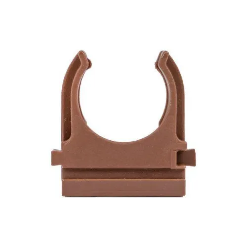Держатель для труб (клипса) d25мм темн. дерево (уп.10шт) Plast EKF derj-z-25d фото 2