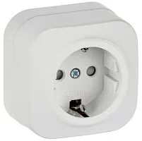 Розетка ОП GLORY РСш20-3-ХБм 16А с заземл. защ. шторки бел. матов. IEK ERH14-K01M-16