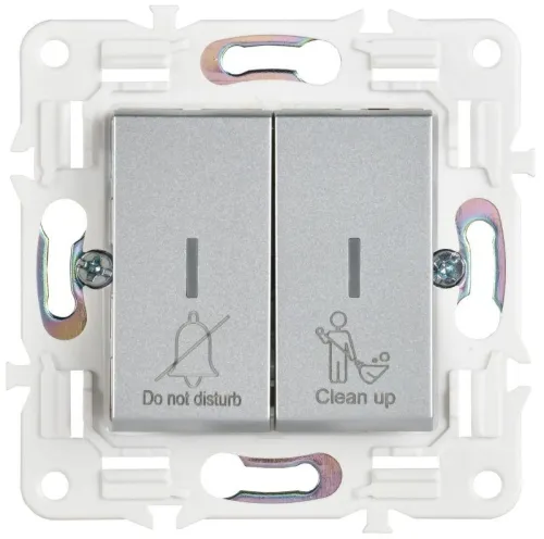 Выключатель 2-кл. SKANDY 10А SK-V16S для отелей с индикацией серебр. IEK SK-V20-2-10-K23 фото 3