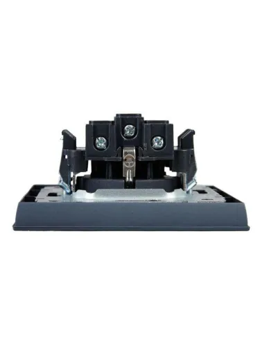 Розетка СП BRITE РСР14-1-0-БрМ 16А в сборе с заземл. защ. шторки маренго IEK BR-R14-16-K35-F фото 5