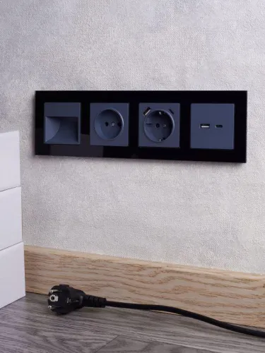 Розетка BRITE РЮш11-1-БрМ 16А с USB A+C 18Вт с заземл. защ. шторки механизм маренго IEK BR-R14-16-U22-018-K35 фото 7