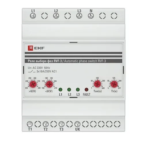 Реле выбора фаз РВФ-3 PROxima EKF RVF-3 фото 2