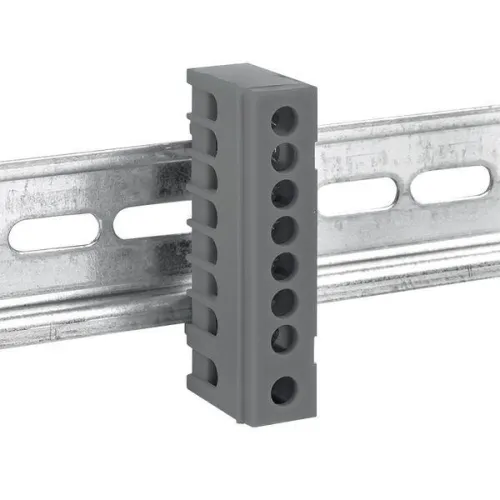 Шина L "фаза" 6х9 8 отверстий серый изолированный корпус на DIN-рейку латунь PROxima EKF sn0-63-8-is фото 6