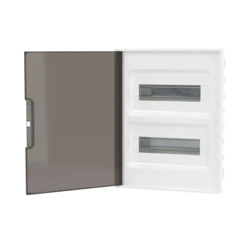 Щиток встраиваемый FRAME 24мод с тонированной дверцей с 4 шинами PEN (2шт на 8 отверст. и 2шт на 6 отверст.) бел. DKC F24B1WD фото 3