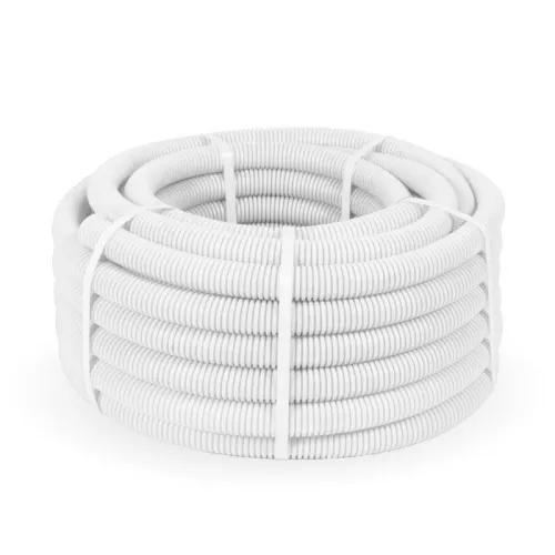 Труба гофрированная ПЛЛ тяжелая d32мм безгалогенная (HF) негорючая (НГ) бел. (уп.25м) Промрукав PR02.0242 фото 2