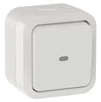 Переключатель 1-кл. ОП TORS 10А IP55 TS302 с индикацией бел. IEK TS-V10-1-10-55-K01