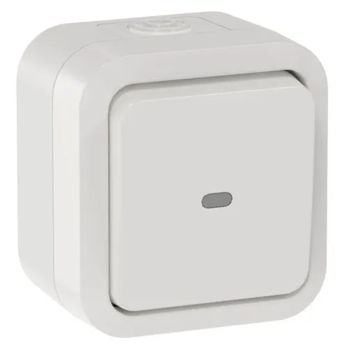 Переключатель 1-кл. ОП TORS 10А IP55 TS302 с индикацией бел. IEK TS-V10-1-10-55-K01