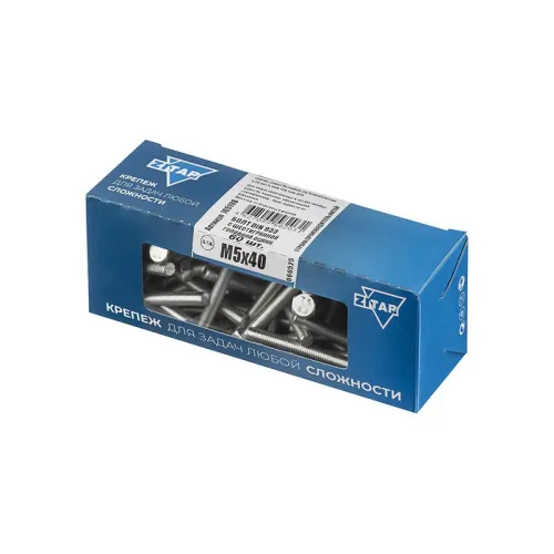 Болт с шестигранной головкой М5х40 DIN 933 оцинк. (уп.60шт) Tech-Krep/Zitar 105198 фото 4