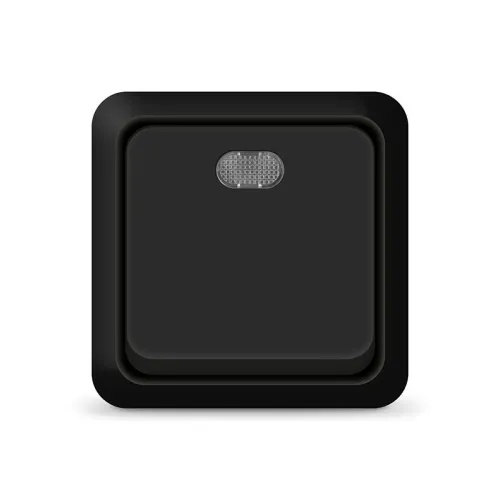 Выключатель 1-кл. ОП Олимп 10А IP20 с подсветкой черн. Universal 2212