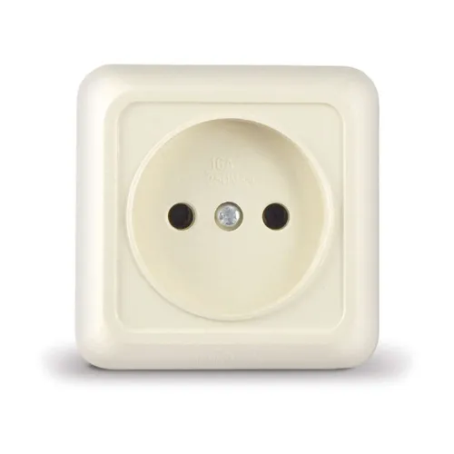 Розетка 1-м ОП Олимп 16А IP20 без заземл. сл. кость UNIVersal Б-О0022