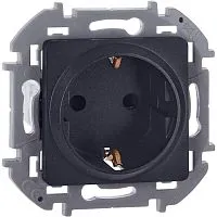 Розетка 1-м СП Inspiria 16А IP20 250В 2P+E защ. шторки немецк. стандарт механизм антрацит IEK 673733
