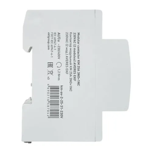 Контактор модульный КМ 25А 3NO+1NC 230В AC (2 мод.) AVERES EKF km-av-2-25-31-230V фото 8