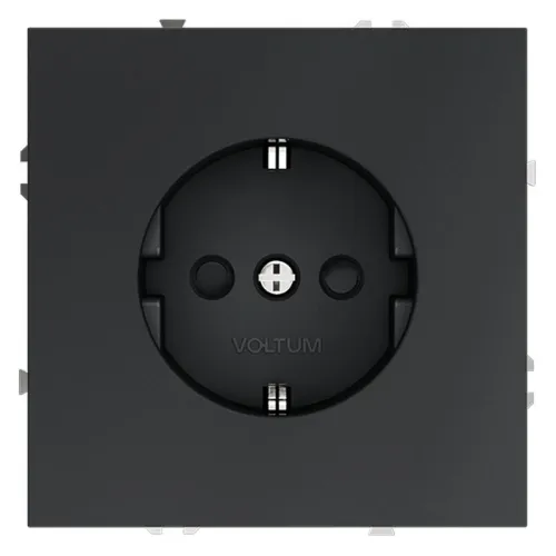 Розетка 1-м СП S70 16А с заземл. защ. шторки механизм графит Voltum VLS040207