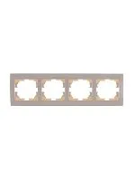 Рамка 4-м Rain горизонт. с боковой вставкой крем. LEZARD 703-0303-149