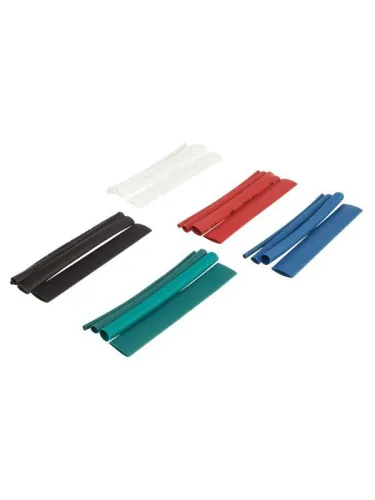 Набор трубок термоусадочных тонкостен. ТТУ 2/1; 4/2; 6/3; 8/4 (З; С; К; Ч) 20х8см разноцвет. IEK UDRS-D2-D8-10-3 фото 2