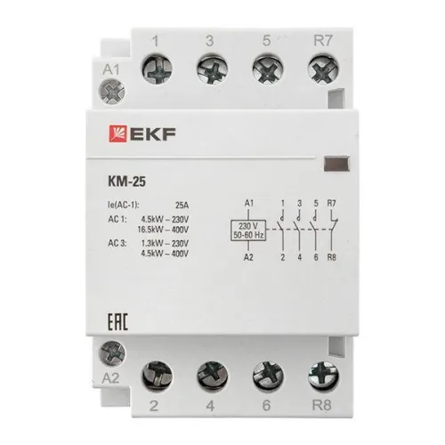 Контактор модульный КМ 25А 3NО+NC (3 мод.) EKF km-3-25-31 фото 5