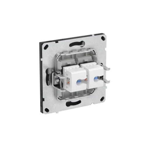 Розетка компьютерная 2-м KANT RJ45 кат.5E без шторки черн. уголь DKC 7012664 фото 5
