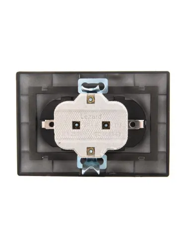 Розетка 2-м СП Mira 16А IP20 с заземл. керамика черн. бархат LEZARD 701-4242-127 фото 4