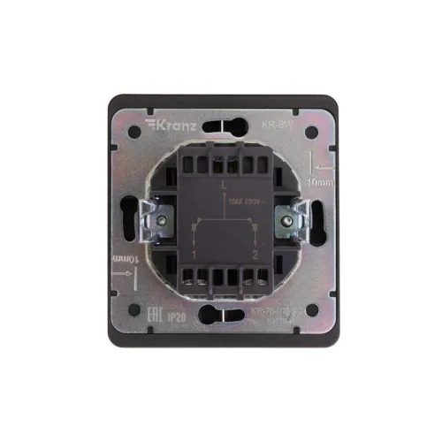 Выключатель проходной (переключатель) 2-кл. СП ROUND 10А оникс Kranz KR-78-0709-3 фото 6