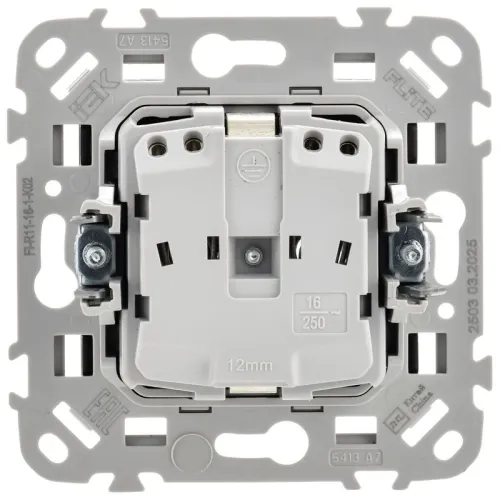 Розетка СП FLITE РС11-1-ФлЧ 16А с заземл. без защ. шторок безвинтовое крепление механизм черн. IEK FI-R11-16-1-K02 фото 4