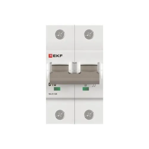 Выключатель автоматический 2п D 10А 15кА ВА 47-125 PROxima EKF mcb47125-2-10D фото 3