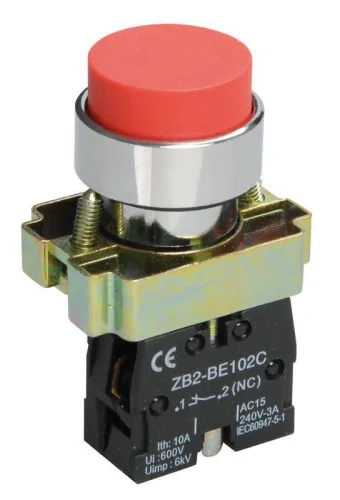 Кнопка LAY5-BL42 1НЗ без подсветки красн. IEK BBT71-BL-K04