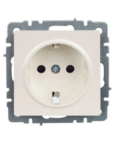 Розетка BRITE РС14-1-0-БрЖ 16А с заземл. защ. шторки механизм жемчуж. IEK BR-R14-16-K36 фото 2