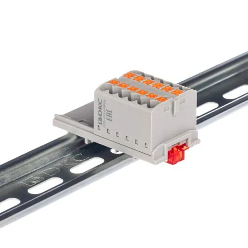 Блок распределительный зажим push-in 12 точек подключения 25кв.мм сер. DKC DTP1-012-04SPUG фото 3