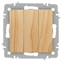 Выключатель 3-кл. СП Accent 6-106-11 10А IP20 250В AL/CU сосна Intro Б0063552