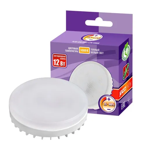 Лампа светодиодная PLED-DIM 12Вт таблетка 3000К тепл. бел. GX53 JazzWay 5018396 фото 3