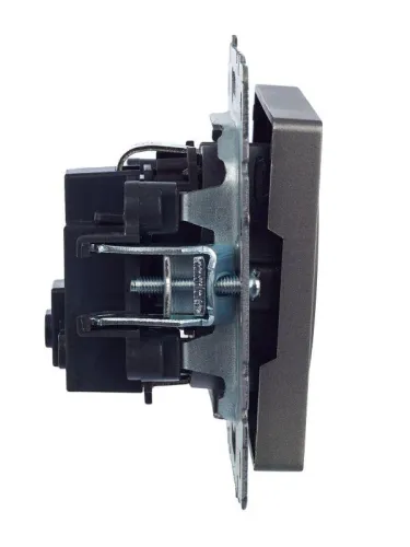 Розетка 1-м СП BRITE РС14-1-0-БрС 16А с заземл. защ. шторки механизм сталь IEK BR-R14-16-K46 фото 7