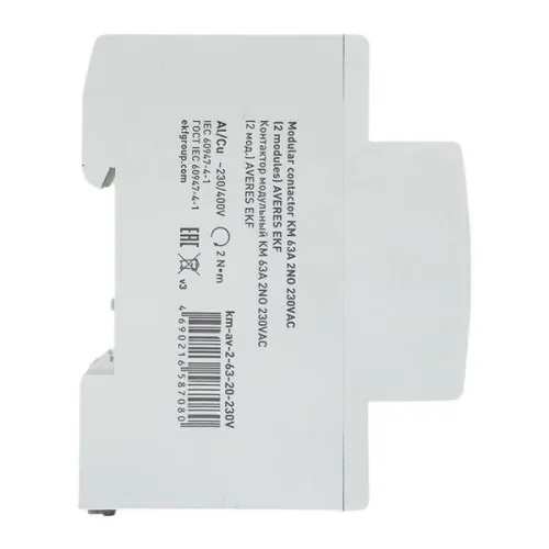 Контактор модульный КМ 63А 2NО 230В AC (2 мод.) AVERES EKF km-av-2-63-20-230V фото 8