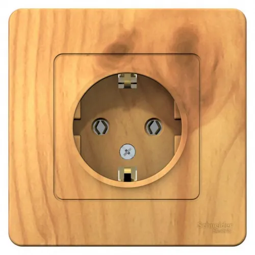 Розетка 1-м СП Blanca 16А IP20 250В с заземл. без защ. шторок ясень SE BLNRS001015 фото 3