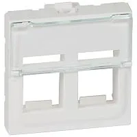 Панель лицевая Mosaic для информационных розеток для 2 коннекторов формата Keystone 2мод. бел. Leg 078610