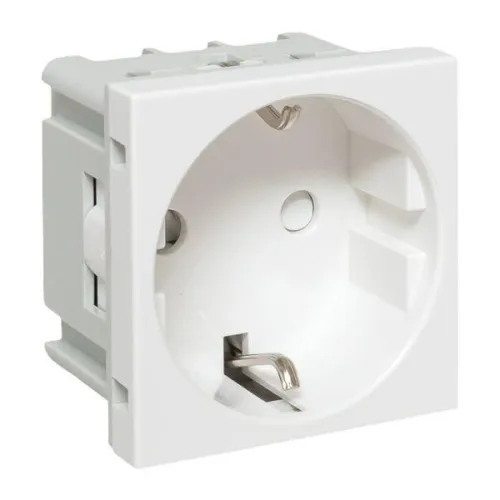 Розетка 1-м 2мод. C-Line РКС-20-30-П 45х45 с заземл. бел. EKF E2MR16-028-10