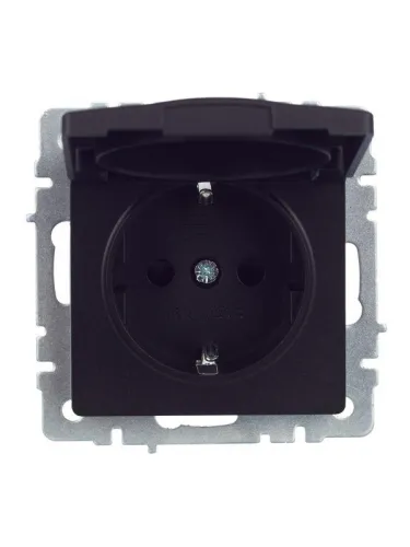 Розетка BRITE РСбш10-3-44-БрЧ 16А IP44 с заземл. защ. шторки с крышкой механизм черн. IEK BR-R16-16-44-K02 фото 7