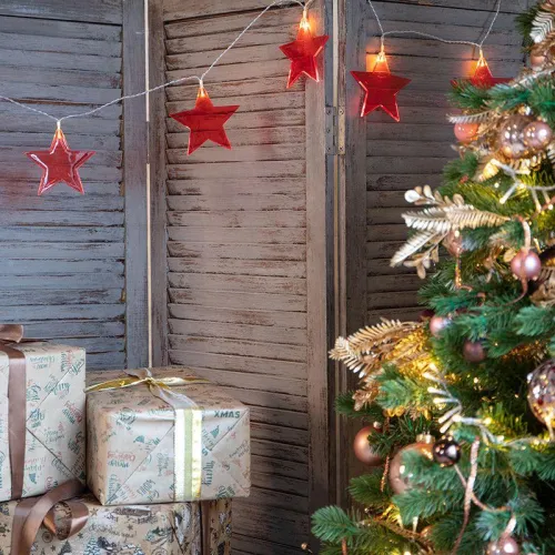 Гирлянда светодиодная "Звездопад" 2.25м 10LED красн. тепл. бел. 0.1Вт IP20 провод ПВХ прозр. элементы питания 2хAA (не в компл.) Neon-Night 304-002 фото 7