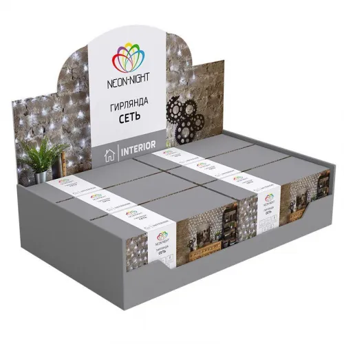 Гирлянда светодиодная "Сеть" 1.8х1.5м 180LED бел. 15Вт 220В IP20 с контроллером 8 режимов провод ПВХ прозр. Neon-Night 215-135 фото 8