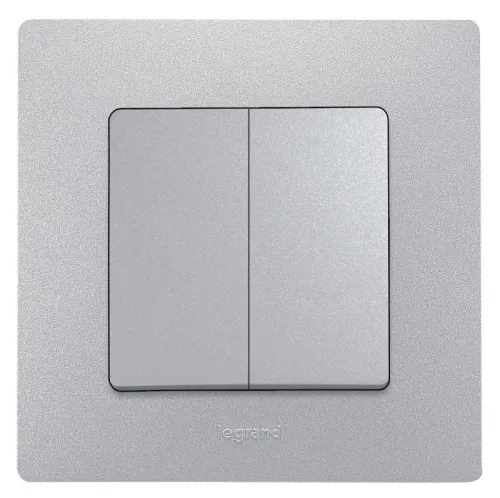 Переключатель 2-кл. СП Etika Plus 10А IP20 250В 10AX безвинтов. зажимы механизм алюм. IEK 672412 фото 2