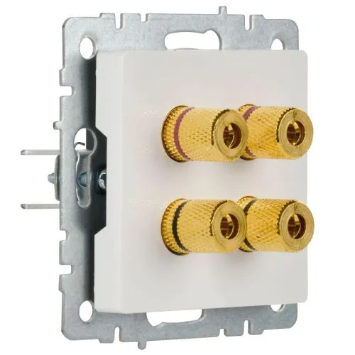 Аудиорозетка 4-м BRITE РА10-БрБ механизм бел. IEK BR-S40-K01 фото 5
