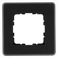 Рамка 1-м G-Glass закругленная стекло матов. черн. Jasmart G1001GB-RM