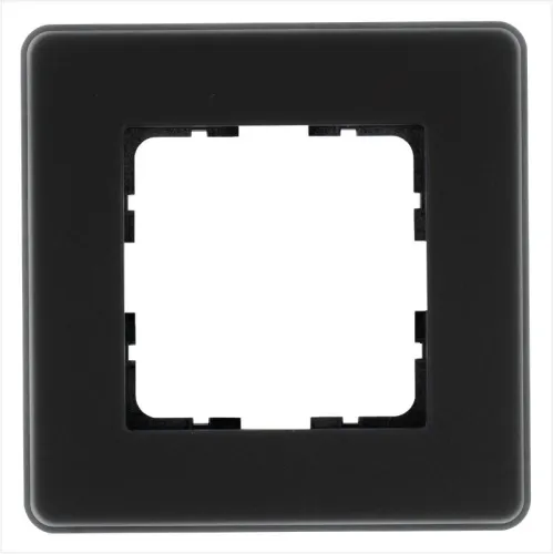 Рамка 1-м G-Glass закругленная стекло матов. черн. Jasmart G1001GB-RM