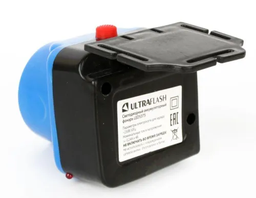 Фонарь аккумуляторный налобный LED5375 LED 0.4Вт 2 режима 220В пластик. голуб. (бокс) Ultraflash 14252 фото 11