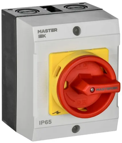Переключатель кулачковый 16А (сх. 10) в боксе закрытая рукоятка авар. IEK MI-CS22-016-010