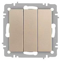 Выключатель 3-кл. СП Accent 6-106-04 10А IP20 250В AL/CU шампань Intro Б0063538